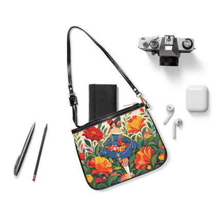 🌺🎩 The Grand Flower Market Small Shoulder Bag – Art Deco Floral Fashion