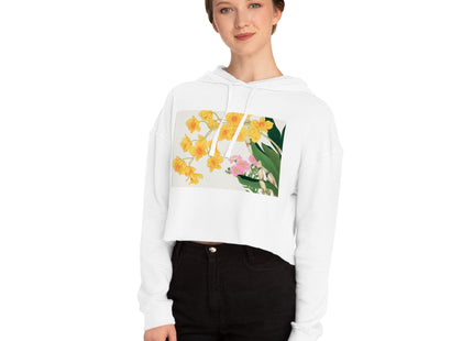 Golden Bow Orchid by Tanigami Kônan Women’s Cropped Hooded Sweatshirt