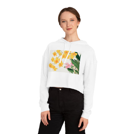 Golden Bow Orchid by Tanigami Kônan Women’s Cropped Hooded Sweatshirt