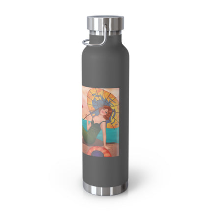 Mermaid with Parasol and Cupid by George Barbier Copper Vacuum Insulated Bottle, 22oz