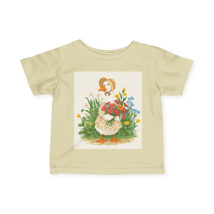 🪿🌸 The Little Flower Garden Goose Infant Fine Jersey Tee – Whimsical Woodland Charm