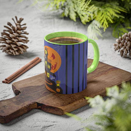 Halloween Night at the Haunted House Colorful Mugs, 11oz