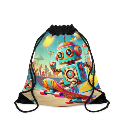 The Skate Park Robot Drawstring Bag – Action, Energy & Retro Fun