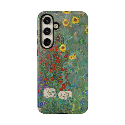 Farm Garden with Sunflowers by Gustav Klimt Phone Cases