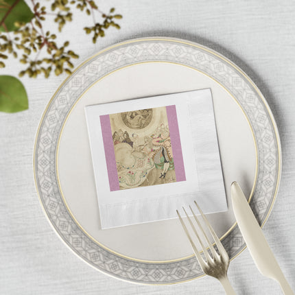 Sur talons rouges (On Red Heels) pl 01 by Gerda Wegener White Coined Napkins