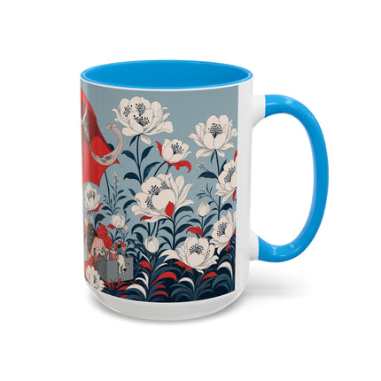 ❤️🌺 The Scarlet Parasol Spectacle Colorful Mug – Art Deco Fashion Elegance