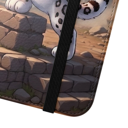 🐆🔭 The Snow Leopard Lookout Flip Case – Adventure, Curiosity & Fearless Style