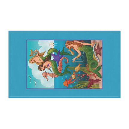 Three Mermaids with Strings of Pearls by Carlo Chiostri Kitchen Towel