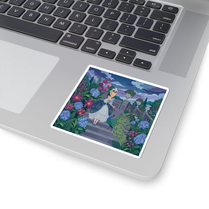 🦚🌸 The Peacock Garden Terrace Kiss-Cut Stickers – Art Deco Floral Elegance