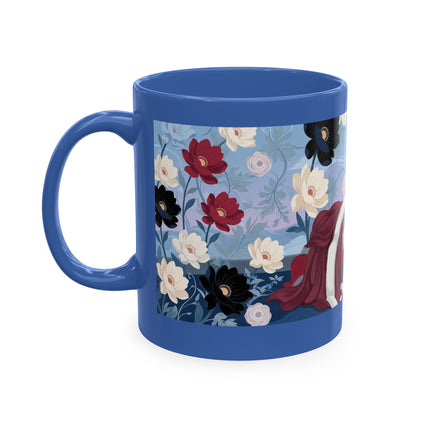 💌🌺 The Lady Of The Scattered Love Letters Ceramic Mug – Art Deco Romantic Elegance