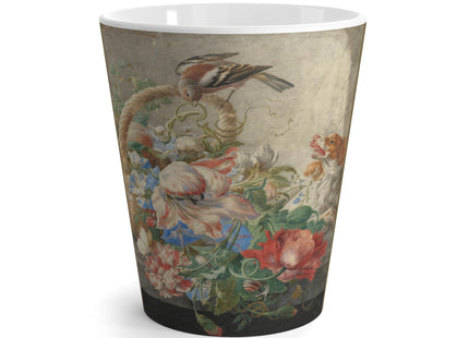 A Basket with Flowers by Herman Henstenburgh Latte Mug
