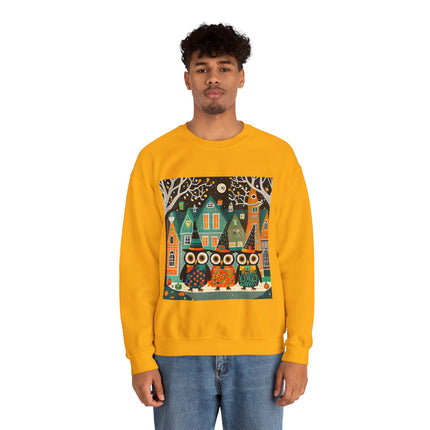 Night of the Trick-or-Treating Owlets Unisex Heavy Blend™ Crewneck Sweatshirt