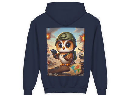 Owl on the Front Lines Youth Heavy Blend Hooded Sweatshirt