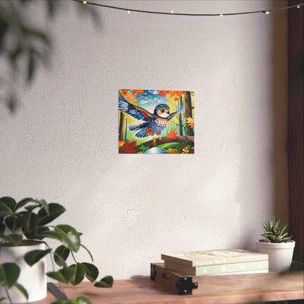 Baby Hawk Plays in Forest Fine Art Posters