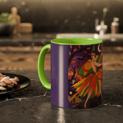 🎃🧙 The Witch Of Jack-O'-Lantern Hollow Colorful Mug – Whimsical Halloween Charm