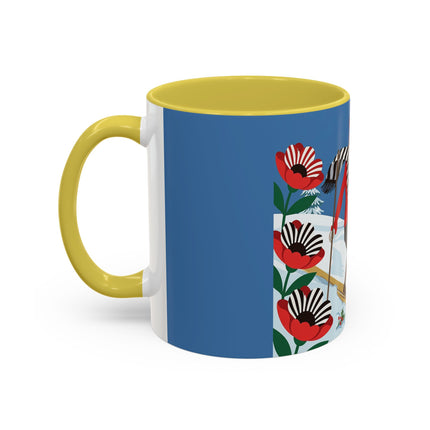 🎿🎄 The Christmas Holly Skier Colorful Mug – Whimsical Holiday Fantasy