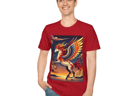 Flame-Winged Horse at Sunset Unisex Softstyle T-Shirt