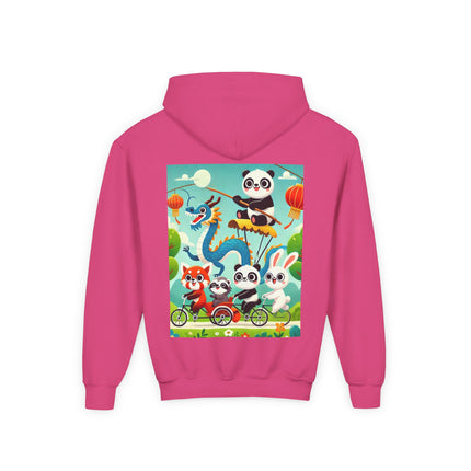 Rolling Along Together Youth Hooded Sweatshirt – Friendship, Fun & Playful Adventure