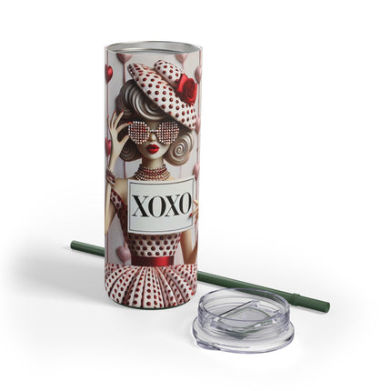 Fashionably Yours, XOXO Skinny Matte Tumbler, 20oz