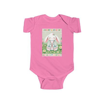 Spring Serenity Baby Bodysuit – Bunny in Kimono Meadow Design