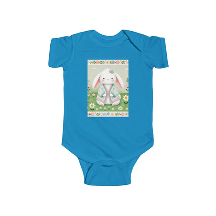 Spring Serenity Baby Bodysuit – Bunny in Kimono Meadow Design