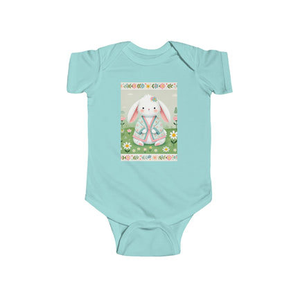 Spring Serenity Baby Bodysuit – Bunny in Kimono Meadow Design