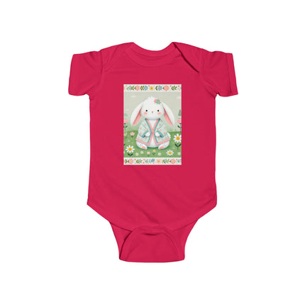 Spring Serenity Baby Bodysuit – Bunny in Kimono Meadow Design