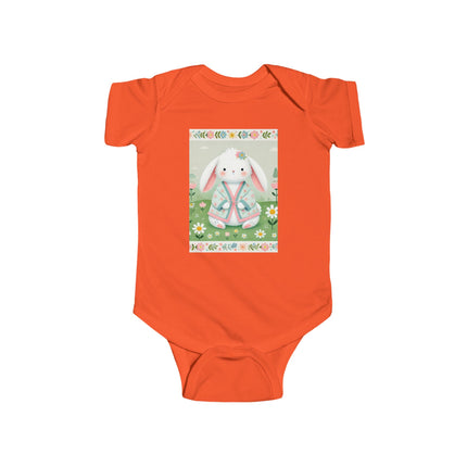 Spring Serenity Baby Bodysuit – Bunny in Kimono Meadow Design