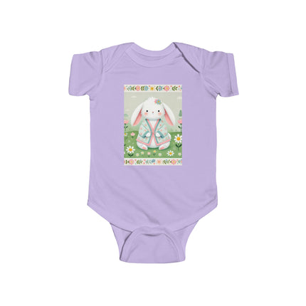 Spring Serenity Baby Bodysuit – Bunny in Kimono Meadow Design