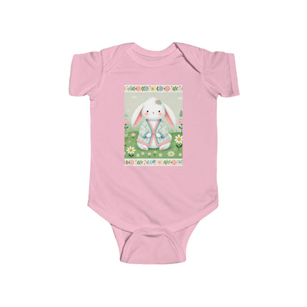 Spring Serenity Baby Bodysuit – Bunny in Kimono Meadow Design