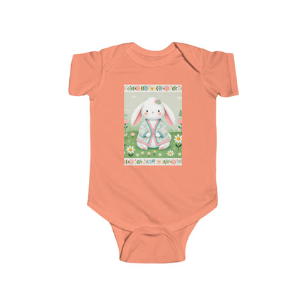 Spring Serenity Baby Bodysuit – Bunny in Kimono Meadow Design