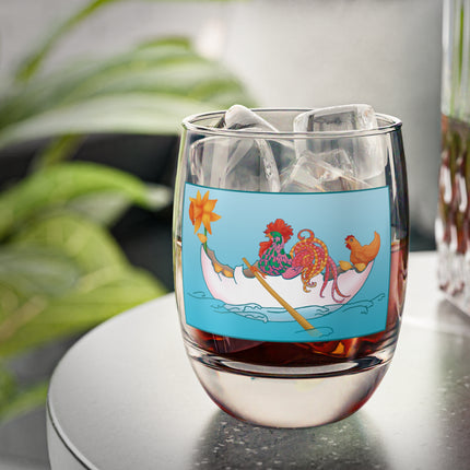 A Rooster's Seafaring Adventure Whiskey Glass