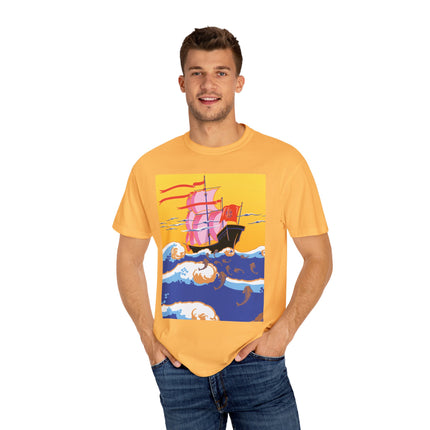 Golden Seas and Whimsical Dreams Unisex Garment-Dyed T-shirt