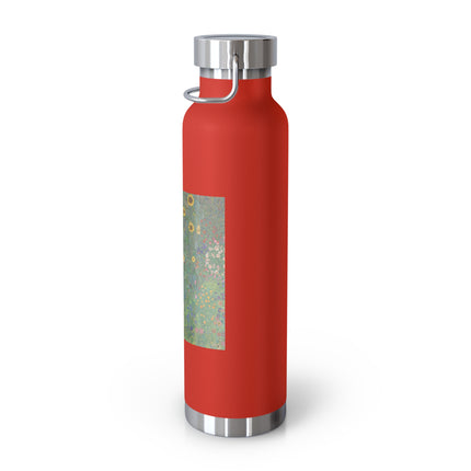 Farm Garden with Sunflowers by Gustav Klimt Copper Vacuum Insulated Bottle, 22oz