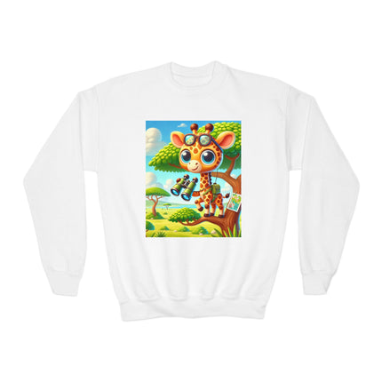 Giraffe Lookout Youth Crewneck Sweatshirt – Adventure, Curiosity & Playful Imagination