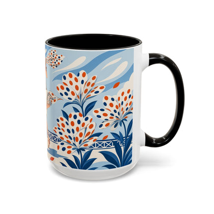 🌼🧡 The Polka Dot Wind Dancer Colorful Mug – Art Deco Fashion Whimsy