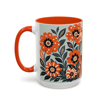 🧳🌼 The Grand Floral Voyage Colorful Mug – Art Deco Travel Elegance