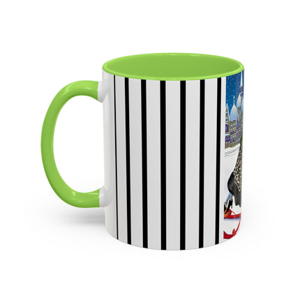Elegant Winter Woman in Sleigh Colorful Mugs (11oz, 15oz)