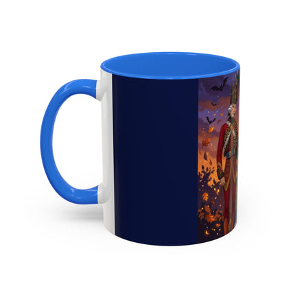 🎃💙 The Pumpkin Lantern Courtship Colorful Mug – Romantic Halloween Elegance