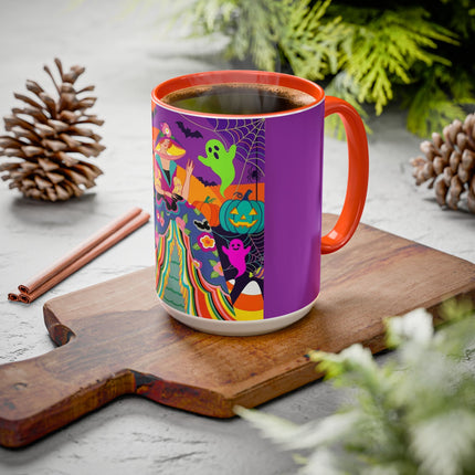 🌈👻 The Rainbow Ghost Masquerade Colorful Mug – Colorful Halloween Charm