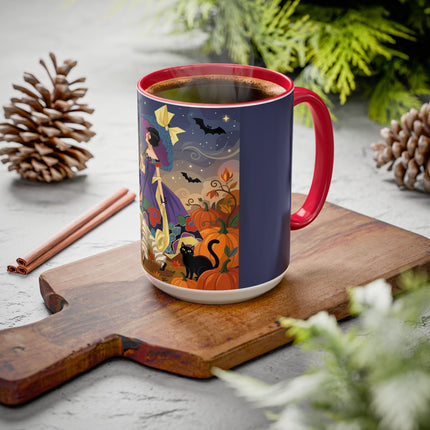 🌙🎃 The Moonlit Garden Walk Colorful Mug – Elegant Halloween Charm