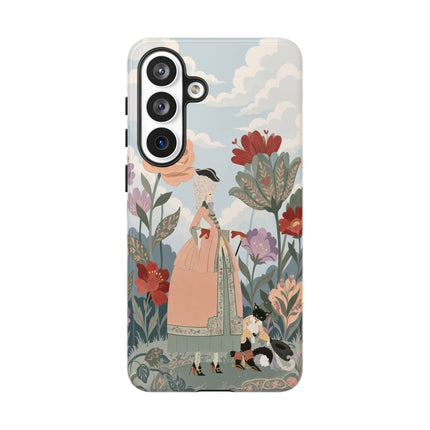 🌹🐈 The Lady And Puss In Boots Phone Case – Art Deco Floral Whimsy