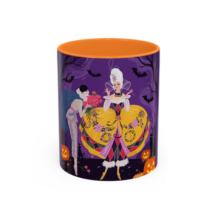 🎭🌹 The Harlequin Rose Masquerade Colorful Mug – Theatrical Halloween Romance