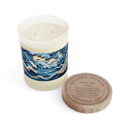Dramatic Ocean with Crashing Waves Scented Candle - Full Glass, 11oz - The White Tea & Fig, The Lavender & Sage, and The Ocean Mist & Moss