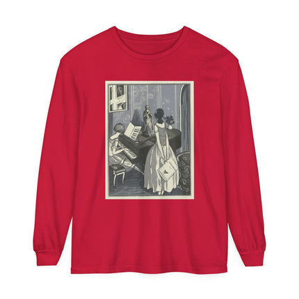 Piano et chant by Fernand Siméon Garment-dyed Long Sleeve T-Shirt