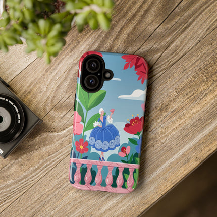 🌺🪭 The Lady Of The Grand Flower Terrace Phone Case – Art Deco Garden Elegance