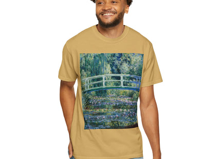 Water Lilies and Japanese Bridge by Claude Monet Unisex Garment-Dyed T-shirt