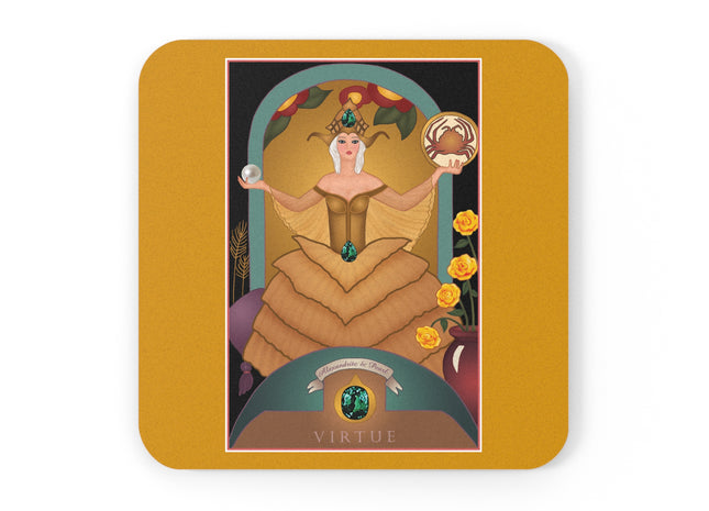 Gemini Zodiac Design – June & Pearl, Alexandrite | Cork Back Coaster