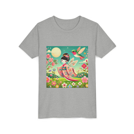 Geisha Fairy and the Hummingbird Blossom Youth Short Sleeve Tee