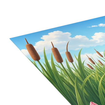 🐱🪷 The Lotus Pond Kitten Greeting Card – Whimsical Garden Elegance